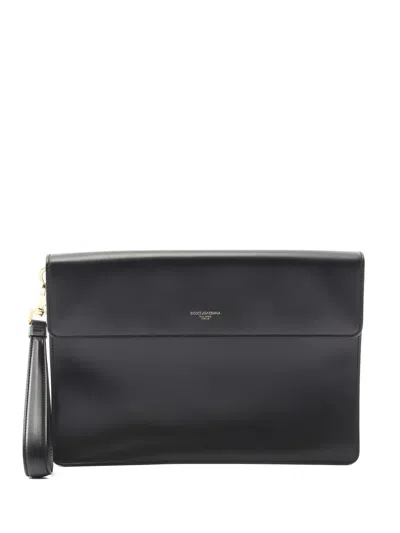 Pre-owned Dolce & Gabbana 2010s Mediterraneo Clutch Bag In Black