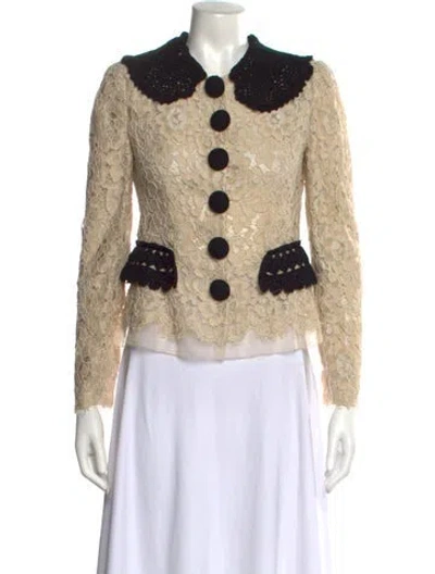 Pre-owned Dolce & Gabbana 2012 Lace Pattern Evening Jacket In Neutral