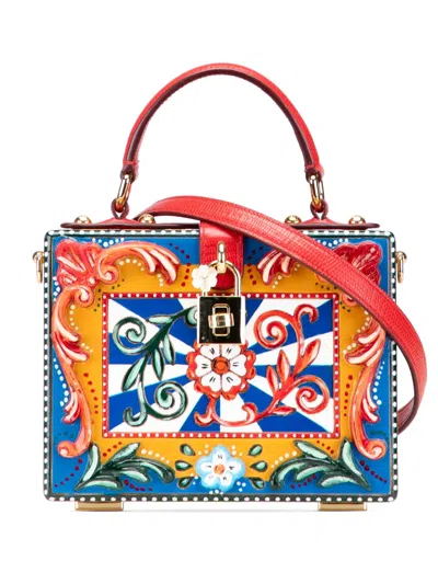 Pre-owned Dolce & Gabbana 2013-2024 Resin And Wood Carretto Box Bag Satchel In Multi
