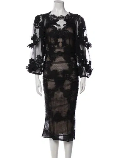 Pre-owned Dolce & Gabbana 2013 Midi Length Dress In Black