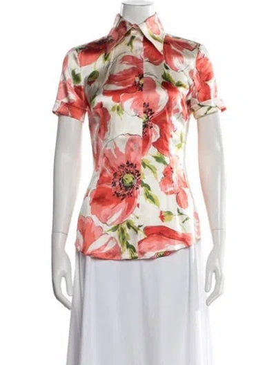 Pre-owned Dolce & Gabbana 2013 Silk Blouse In Pink
