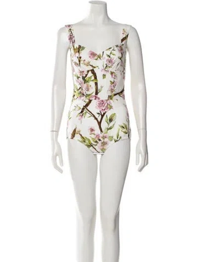 Pre-owned Dolce & Gabbana 2014 Bodysuit Top W/ Tags In White