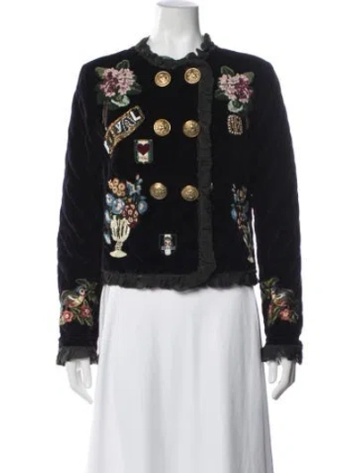 Pre-owned Dolce & Gabbana 2016 Floral Print Jacket In Purple