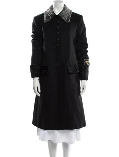 Pre-owned Dolce & Gabbana 2018 Virgin Wool Fur Coat In Black