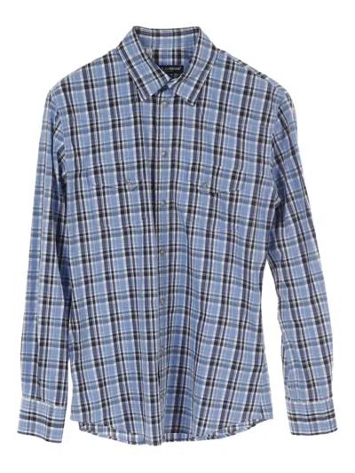 Pre-owned Dolce & Gabbana 2020s Checked Cotton Shirt In Blue