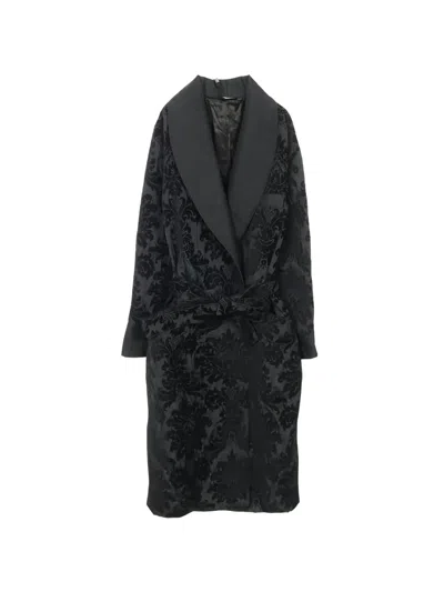 Pre-owned Dolce & Gabbana 2020s Damask Coat In Black