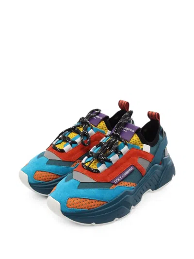 Pre-owned Dolce & Gabbana 2020s Daymaster Panelled Low-top Sneakers In Blue