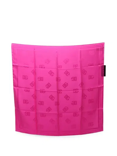 Pre-owned Dolce & Gabbana 2020s Dg Logo Scarf In Pink