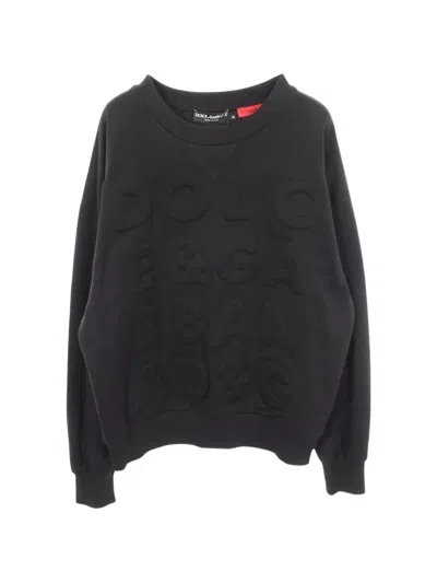 Pre-owned Dolce & Gabbana 2020s Dgmillennials Embossed Sweatshirt In Black