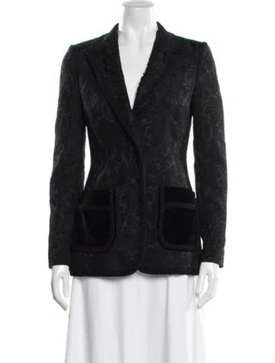 Pre-owned Dolce & Gabbana 2022 Patterned Blazer In Black