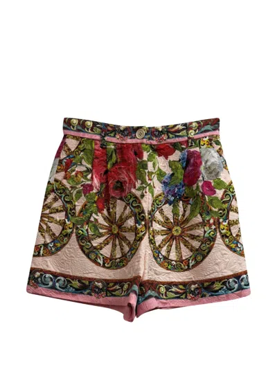 Pre-owned Dolce & Gabbana 2022 Printed High-waisted Shorts In Pink