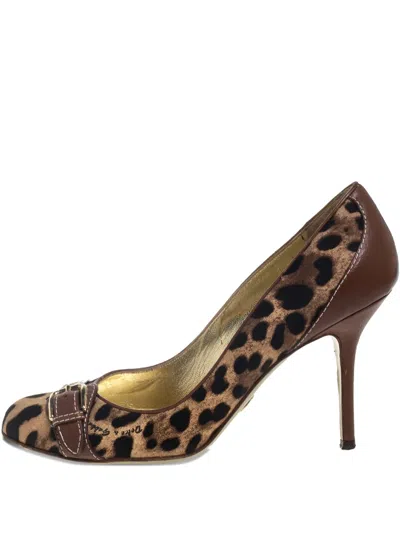 Pre-owned Dolce & Gabbana 2023 95mm Leopard-print Pumps