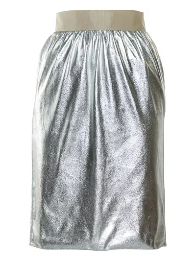 Pre-owned Dolce & Gabbana 2023 Metallic Skirt In Silver