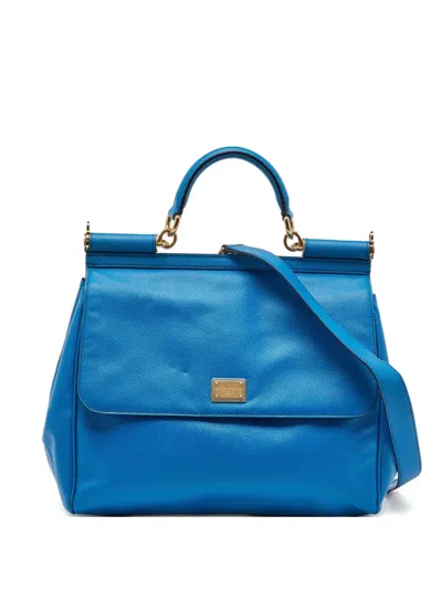 Pre-owned Dolce & Gabbana 2023 Miss Sicily Tote Bag In Blue