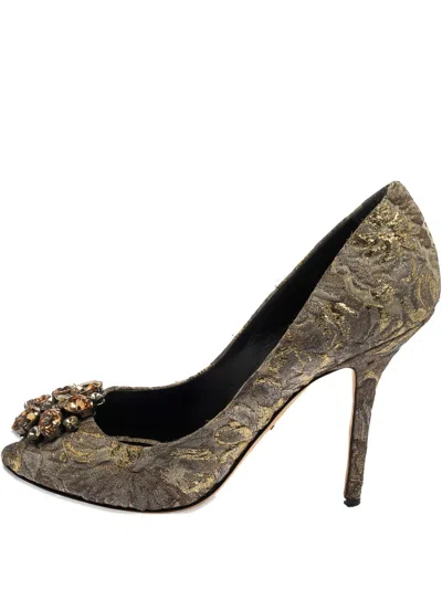 Pre-owned Dolce & Gabbana 2024 115mm Brocade Pumps