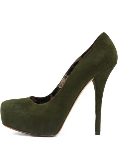 Pre-owned Dolce & Gabbana 2024 140mm Suede Pumps