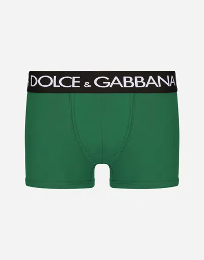 Dolce & Gabbana Logo-waistband Jersey Boxers In Green