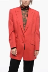 DOLCE & GABBANA 3-POCKETED SILK BLEND BLAZER WITH PEAK LAPEL