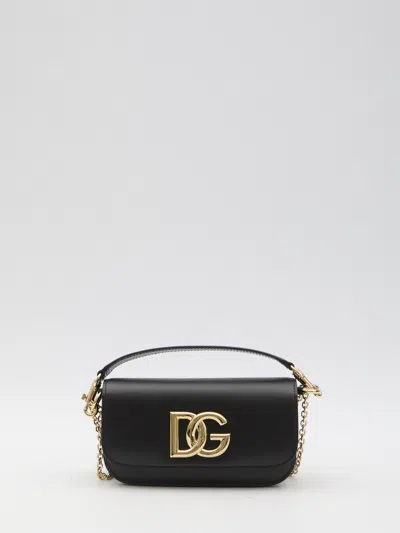 Dolce & Gabbana 3.5 Leather Crossbody Bag In Black