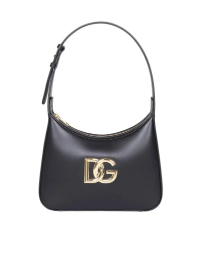 Dolce & Gabbana 3.5 Leather Shoulder Bag With Dg Logo In Black