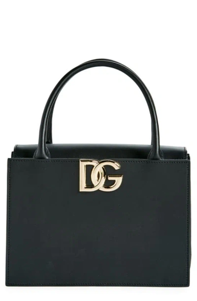 Dolce & Gabbana 3.5 Logo Leather Top Handle Bag In Black