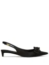 Dolce & Gabbana Satin Slingback Pumps In Schwarz