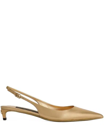 DOLCE & GABBANA 30MM LEATHER SLINGBACK PUMPS