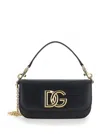 DOLCE & GABBANA 3.5 BLACK CROSSBODY BAG WITH DG LOGO IN LEATHER WOMAN