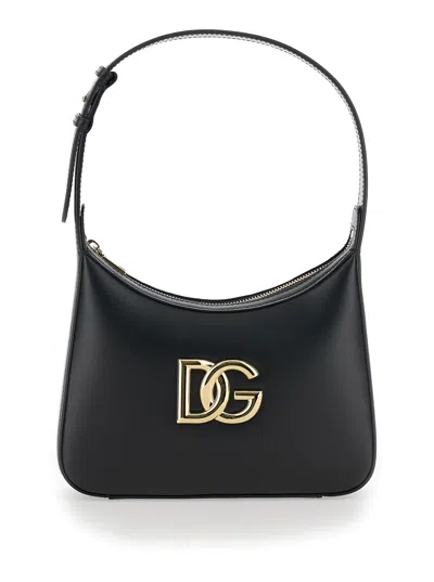 Dolce & Gabbana 3.5 Leather Shoulder Bag In Black