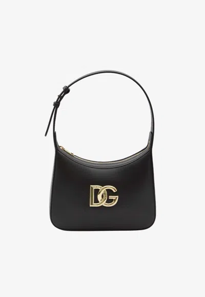 Dolce & Gabbana 3.5 Calf Leather Shoulder Bag In Black