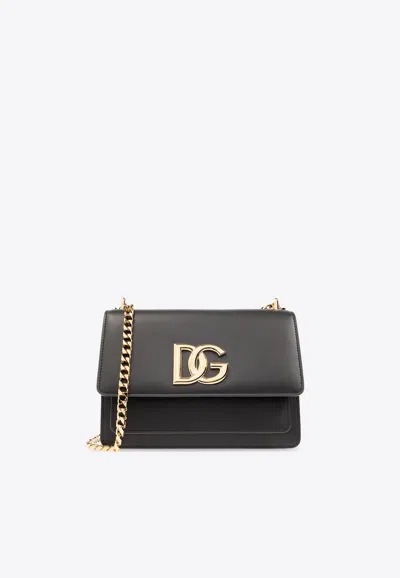 Dolce & Gabbana 3.5 Crossbody Leather Bag In Black