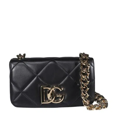 Dolce & Gabbana 3.5 Diamond-quilted Shoulder Bag In Black