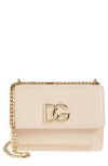 Dolce & Gabbana Logo Leather Shoulder Bag In Pastel Pink