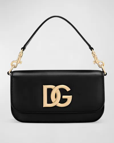 Dolce & Gabbana 3.5 Flap Leather Top-handle Bag In Black