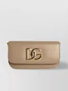 Dolce & Gabbana 3.5 Leather Taupe Crossbody Bag