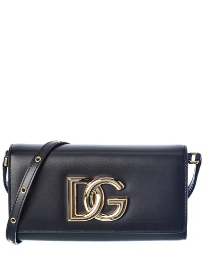 Dolce & Gabbana 3.5 Leather Crossbody In Black