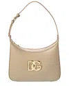 Dolce & Gabbana 3.5 Leather Hobo Bag In Neutral