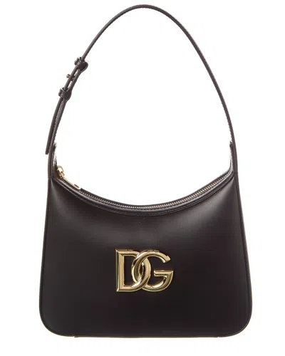 Dolce & Gabbana 3.5 Leather Hobo Bag In Black