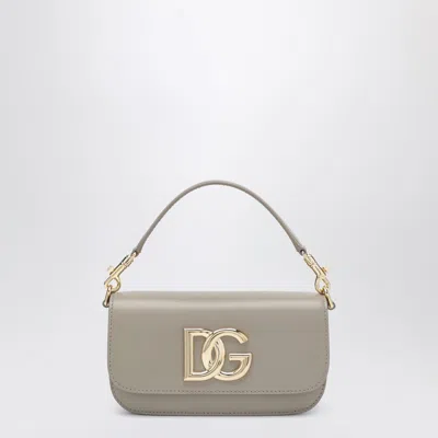 Dolce & Gabbana 3.5 Leather Shoulder Bag In Taupe In White