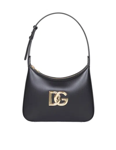 Dolce & Gabbana Leather Tote Bag With Logo Plaque In Black