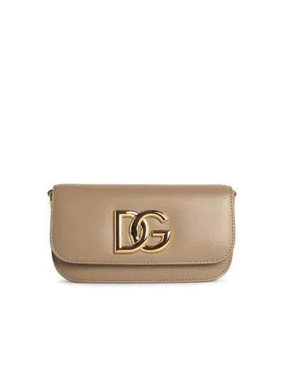 Dolce & Gabbana '3.5' Leather 'taupe' Crossbody Bag In Neutral