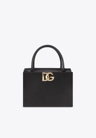 Dolce & Gabbana 3.5 Leather Top Handle Bag In Black