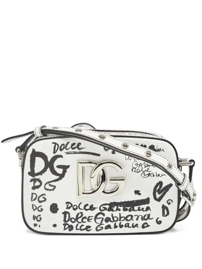Pre-owned Dolce & Gabbana 3.5 Logo-print Cross Body Bag In White