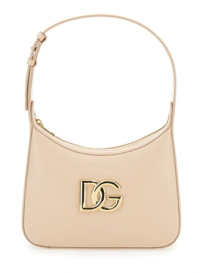 DOLCE & GABBANA DOLCE & GABBANA 3.5' PINK SHOULDER BAG WITH LOGO DETAIL IN SMOOTH LEATHER