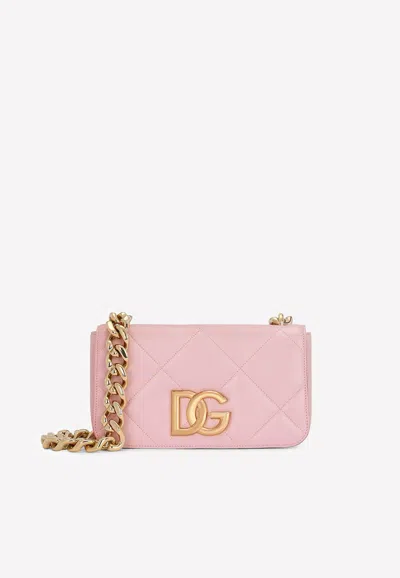 Dolce & Gabbana 3.5 Shoulder Bag In Quilted Nappa Leather In Pink
