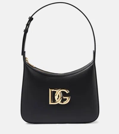 Dolce & Gabbana 3.5 Small Leather Shoulder Bag In Black