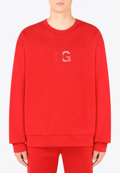 Dolce & Gabbana 3d Dg Logo Sweatshirt In Red