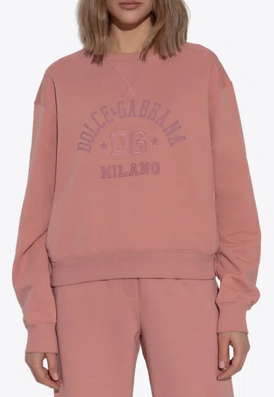 Dolce & Gabbana 3d Dg Milano Sweatshirt In Pink