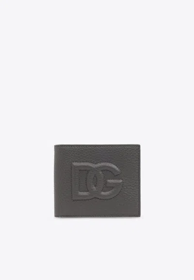 Dolce & Gabbana 3d-effect Logo Bi-fold Wallet In Gray
