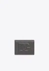 Dolce & Gabbana 3d-effect Logo Leather Cardholder In Gray